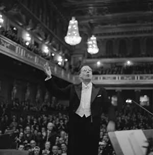 Saal: Austrian conductor Karl Bohm in the