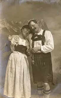 Lederhosen: Austrian Couple in traditional costume