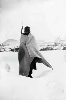 Protects: Austrian guard on watch in the Carpathians, 1915