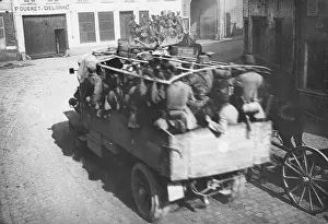 Delorme: Austrian infantry in trucks, Western Front, WW1