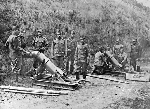 Thrower: Austrian mortars at the front in Italy during the First Worl