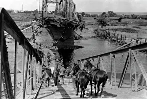 Sappers: Austrian sappers on a temporary bridge over the river Dniest