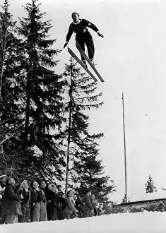 Skijumpers: The Austrian ski jumper Josef ( Sepp ) Bradl