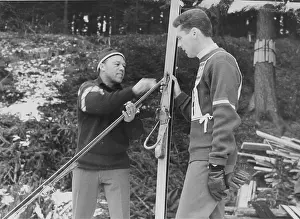 Isel: The Austrian ski jumpers Sepp Bradl (left) and Peter