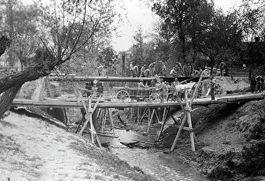 Echelon: Austro-Hungarian engineers build a bridge, 1915