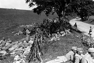 Brief: Austro-Hungarian troops during a halt, 1915