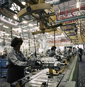 Boleslav: Auto plant - assembly line - Skoda MB 1000 - engine assembly