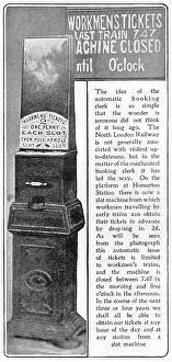 Booking: Automatic train ticket machine, 1904