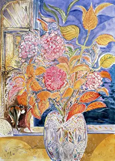 Bewick: Autumn Hydrangeas in a Waterford Vase