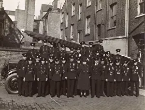 Auxiliary firefighters group photograph, WW2
