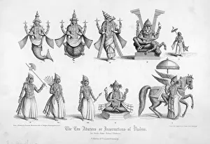 Avatar: The ten avatars of the Hindu god Vishnu