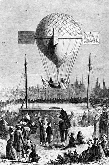 Dijon: aviation, balloons, start of a balloon, Dijon
