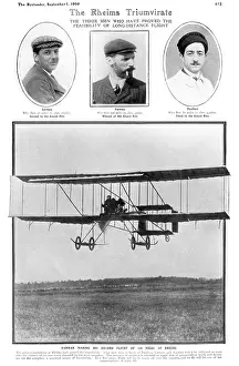 Firsts: Aviation competition at Rheims, 1909, Farman, Latham & Paulh