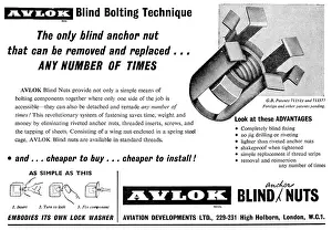 Eyelets: Aviation Developments. Pip-Pins, Avlok Nuts