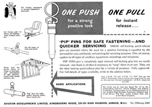Eyelets: Aviation Developments. Pip-Pins, Avlok Nuts