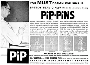 Eyelets: Aviation Developments. Pip-Pins, Avlok Nuts