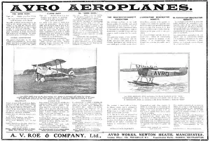 Landplane: Avro Aeroplanes. Seaplane & Landplane Range