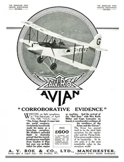 Avro Avian - The Aeroplane That Creates Worth-While Records
