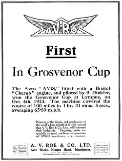 Avis: Avro Avis First In Grosvenor Cup