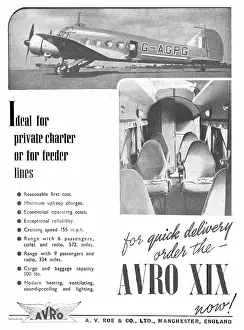 Feeder: Avro XIX. Feeder Liner. G-AGPG