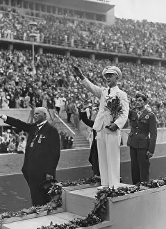 Flyweight: Awards ceremony at the 1936 Olympics