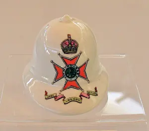 Aynsley: Aynsley China Model of a Pith Helmet - WWI