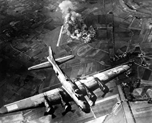 Lcgr1404: B-17 Bomber during the first big raid on Germany