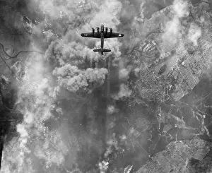 Lcgr1404: B-17 bomber during an March 1945 bombing raid