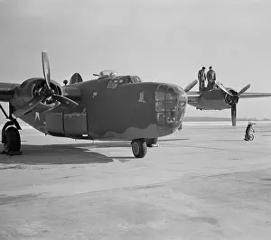 Bombers: A B-24E Liberator bomber gets a last minute