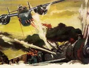Lasalle: B-25 Mitchell attacking Japanese Train