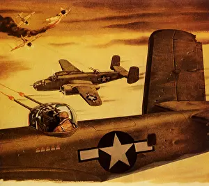 Zeros: B-25 Mitchell Bomber Attacking Zeros