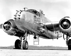 Bombers: A B-25 Mitchell bomber parked at the McGhee Tyson