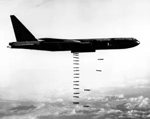 Releases: A B-52 Stratofortress releases bombs on ?