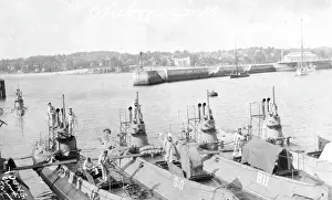 B class submarines moored together - Torquay