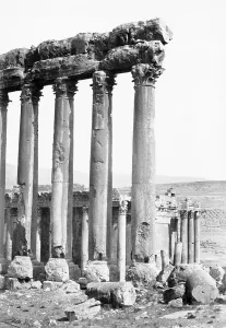 C1857: Baalbec, the Great Pillars and Smaller Temple c1857
