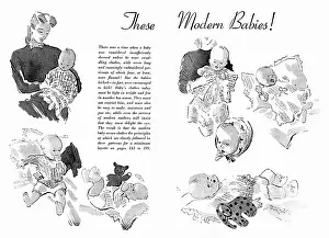 Knits: Babies in knitted clothes, circa 1941