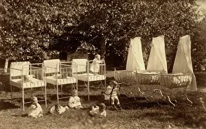 Cots: Babies outdoors at a Girls Home