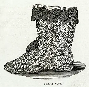 Garment: Babies sock 1864