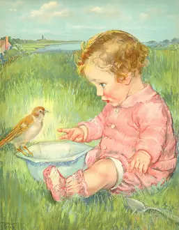 Tousey: Baby with Bird on Bowl