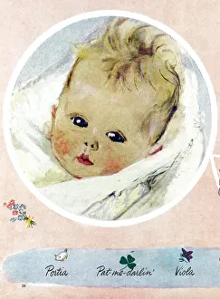 Muriel Dawson Collection: Baby in blanket by Muriel Dawson