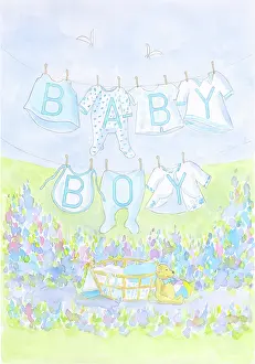Spelling: Baby Boy Washing Line