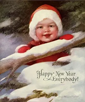 Syne: Baby Dressed in Red Snowsuit