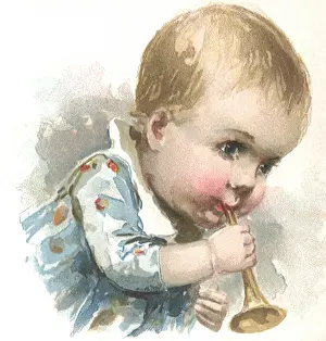 Cheeks: Baby Plays Tin Horn