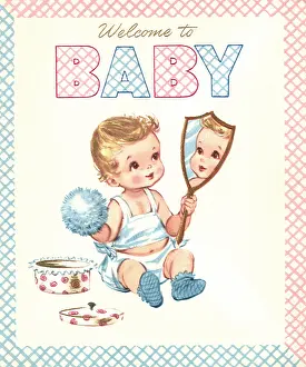 Puff: Baby with Puff and Mirror