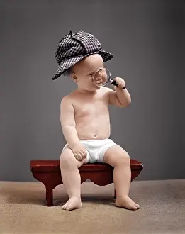 Stalker: Baby Sherlock Holmes in Diaper Sitting on Bench