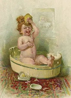 Babys: Baby taking a bath