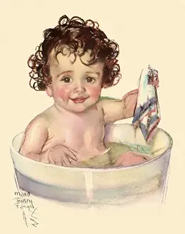 Curls: Baby in Washtub