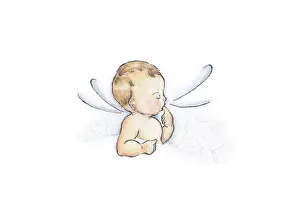 Miyuki: Baby's head on pillow with thumb in mouth