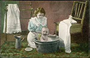 Zinc: BABY'S MORNING BATH 1905