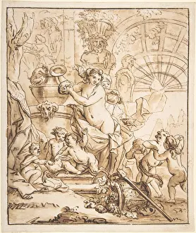 Lairesse: Bacchanalian Scene with Nymphs and Putti, n.d
